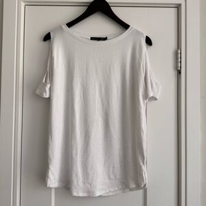 RAG & BONE COLD SHOULDER T-SHIRT IN WHITE